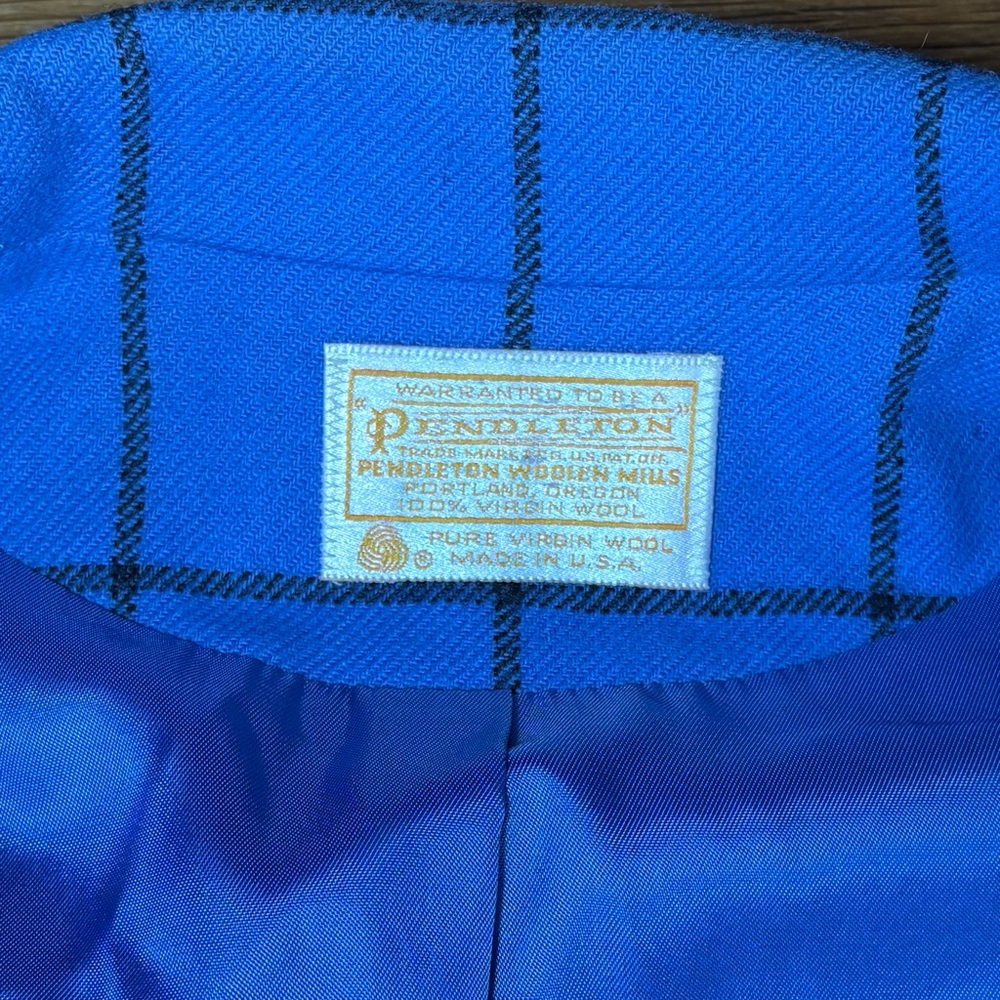 Pendleton Blue Windowpane Blazer Jacket - Picture 9 of 13